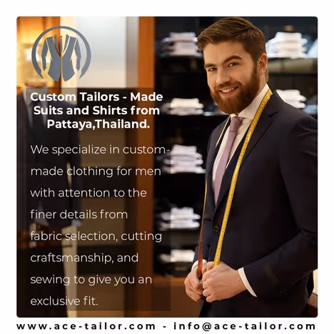 Quality Craftsmanship: At Ace Tailor, our skilled artisans pride themselves on meticulous workmanship. Each custom garment is crafted with precision, ensuring that every stitch reflects our commitment to quality and attention to detail.