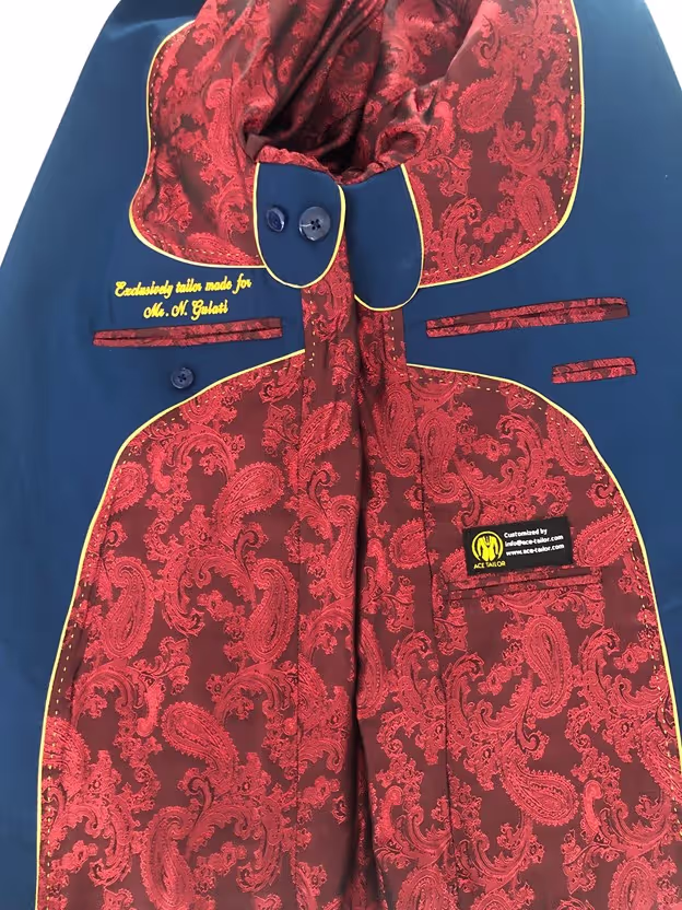 We at ACE TAILOR assist our clients with choosing the fabrics/ linings, their monogram inner the jackets, in accordance to their preffered colours, designs, quality, latest trends, keeping in mind clients age, physique, profession and the occasion