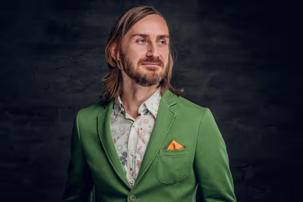 5. Olive Green Suit in Linen