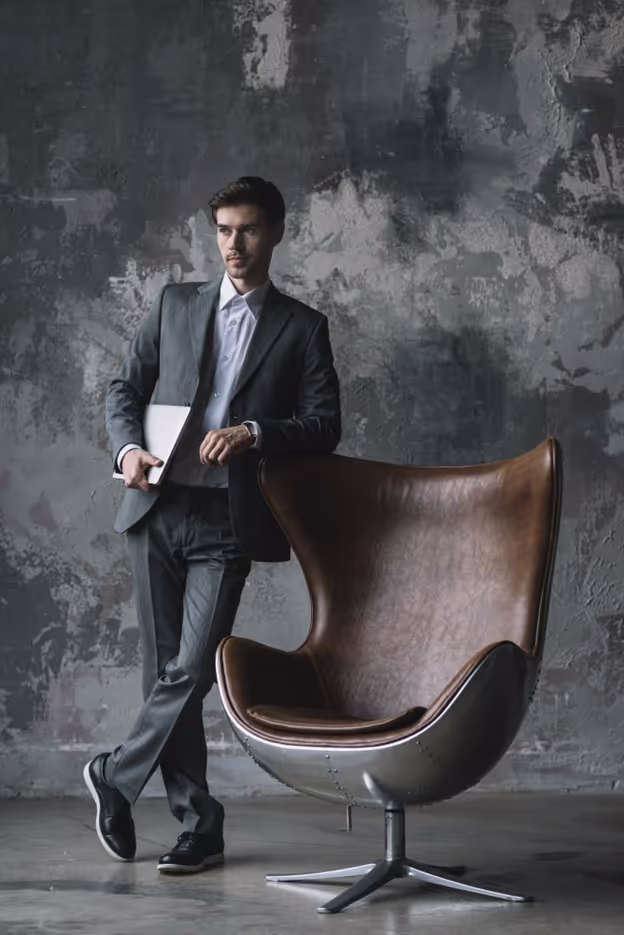 2. Charcoal Gray Suit in Prince of Wales Check