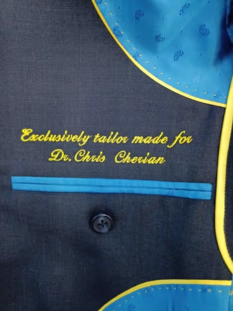 MONOGRAMS : Add a monogram to your suit jacket or shirt for a truly personal touch.