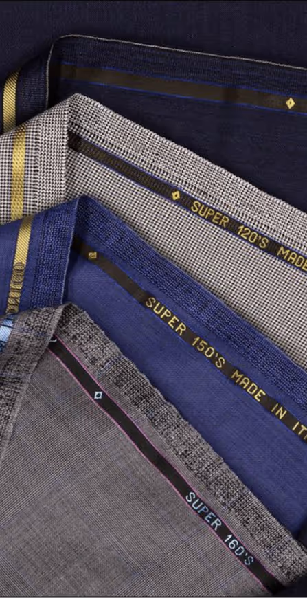 During the Zoom call, you’ll be guided through a curated collection of premium fabrics (Wool blends, premium Wools or Exclusive wools,) including:
