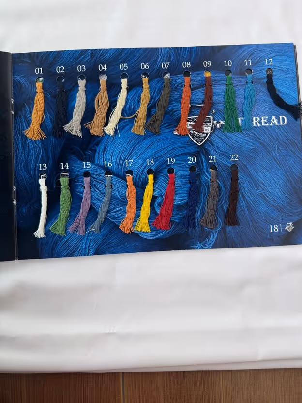 Thread colors for stitching and accents